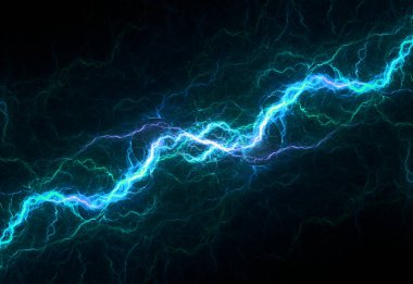 Mavi fraktal şimşek arkaplanı, elektrik soyut