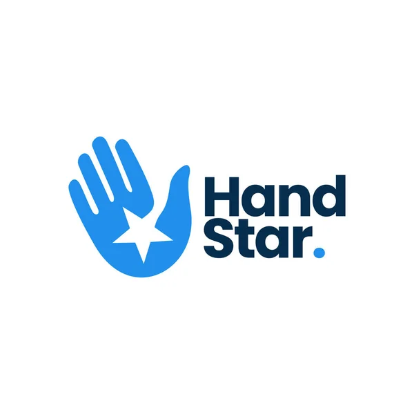 Ruční Vzít Hvězda Dosahující Vysněné Logo Vektorové Ikony Ilustrace — Stockový vektor