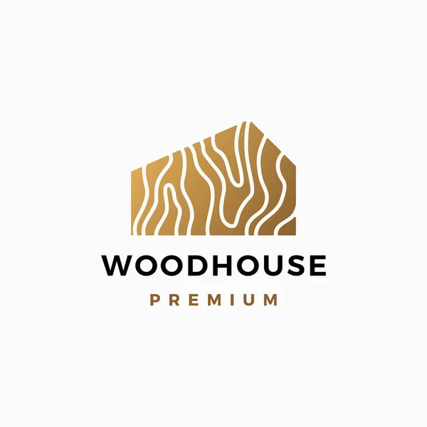 Wood House Woodhouse Logo Vector Icon Illustration — стоковий вектор