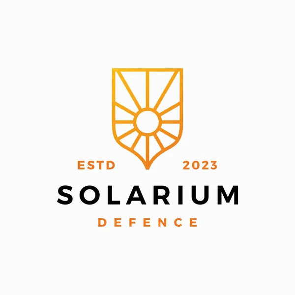 Solar Sun Shield Guard Protector Security Logo Vector Icon Illustration — стоковий вектор
