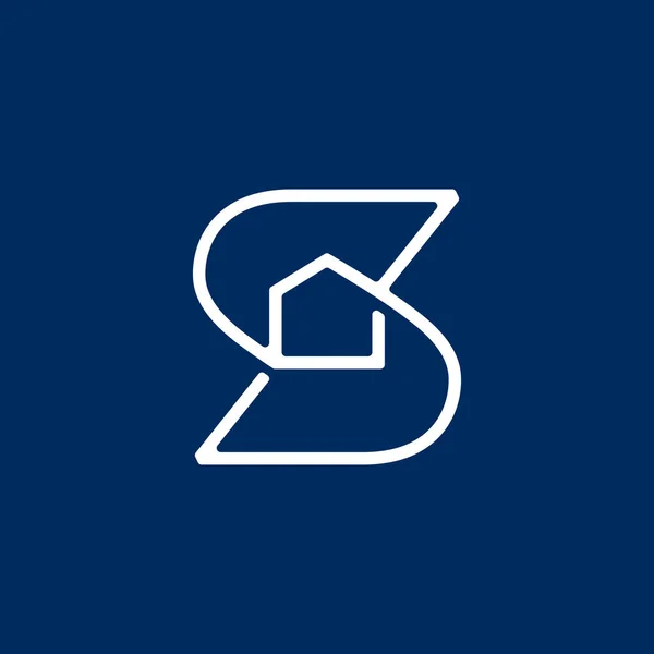 Písmeno Dům Obrys Logo Vektor Ikona Ilustrace — Stockový vektor