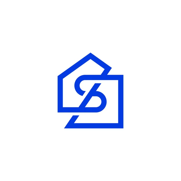Harf Evi Ana Hatları Logo Vektör Resimleme — Stok Vektör