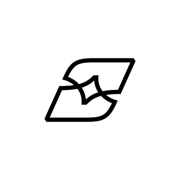 Lettera Stella Luce Bagliore Contorno Logo Vettoriale Icona Illustrazione — Vettoriale Stock
