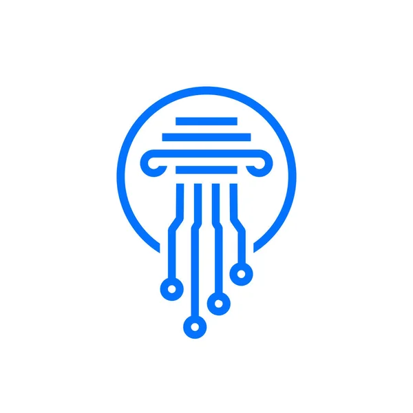 Νόμος Pillar Τεχνολογία Ηλεκτρική Circuit Λογότυπο Vector Εικονογράφηση Εικονίδιο — Διανυσματικό Αρχείο