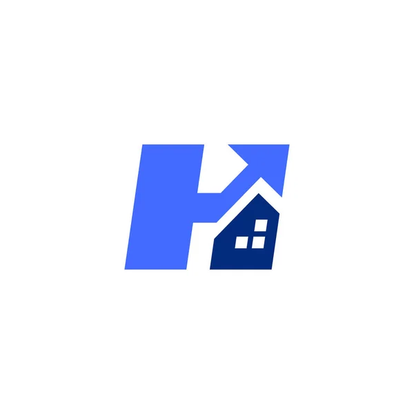 Letra Lettermark Adelante Arriba Flecha Casa Casa Edificio Hipoteca Logotipo — Archivo Imágenes Vectoriales