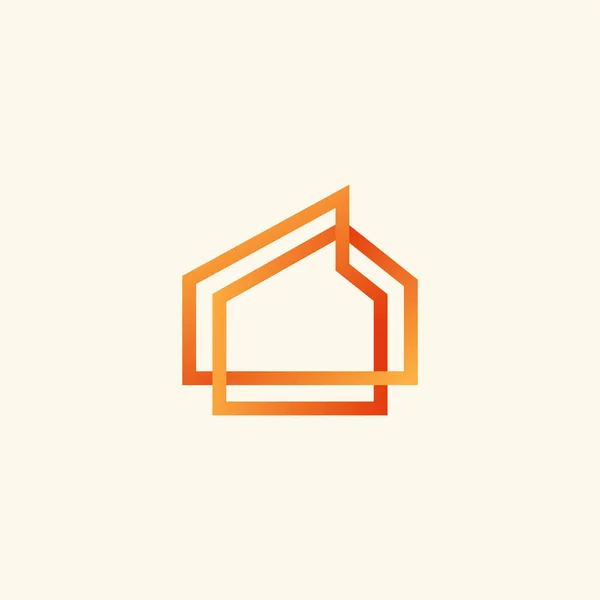 Casa Casa Hipoteca Imobiliário Contorno Gradiente Logotipo Vetor Ícone Ilustração —  Vetores de Stock