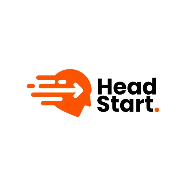 Head Start Front Forward Arrow Fast Dash Logo Vektor Ikon Grafik Vektor