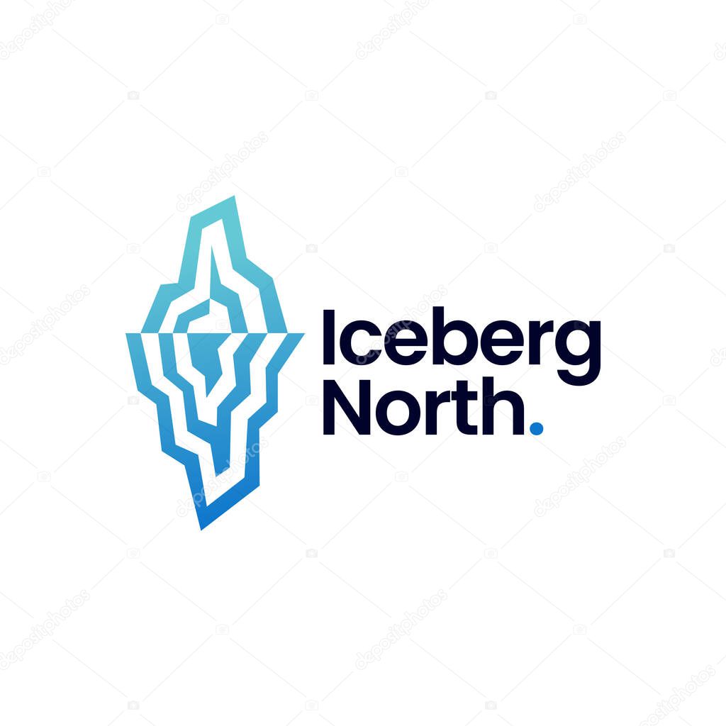 Iceberg North Ice Berg Logo Vector Icon Illustration
