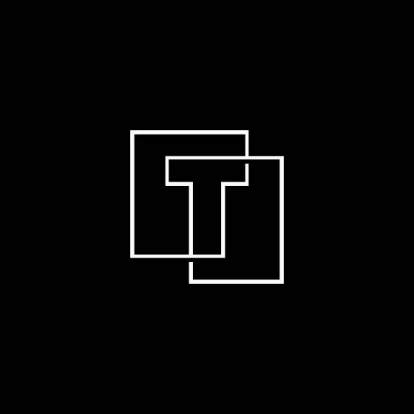 Buchstabe Lettermark Erste Überlappende Umrisse Quadrat Logo Vektor Icon Illustration — Stockvektor