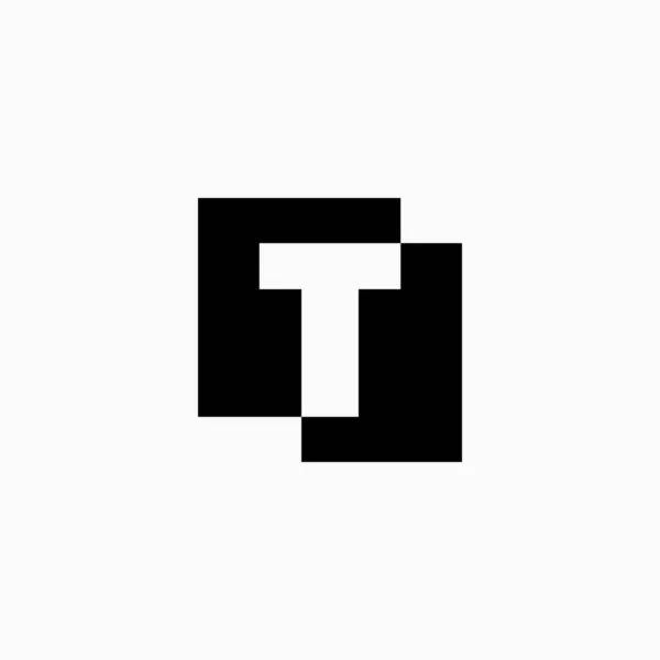 Lettera Lettermark Quadrato Iniziale Negativo Spazio Logo Icona Vettoriale Illustrazione — Vettoriale Stock