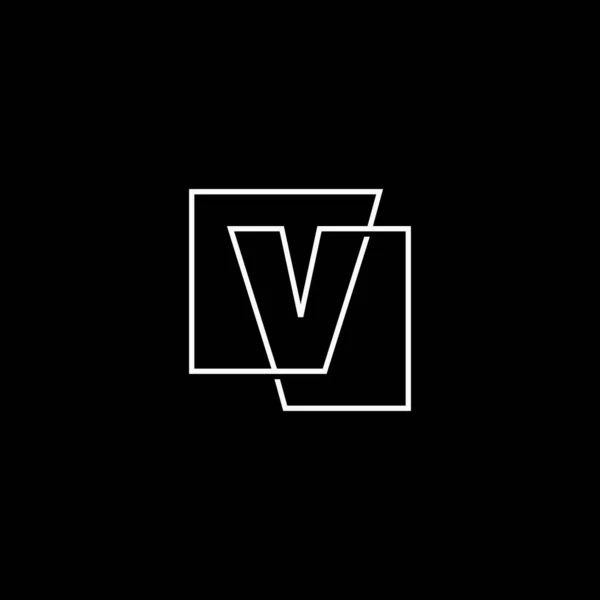 Písmenné Znaménko Počáteční Překrývající Symbol Vektorové Ikony Čtverce — Stockový vektor