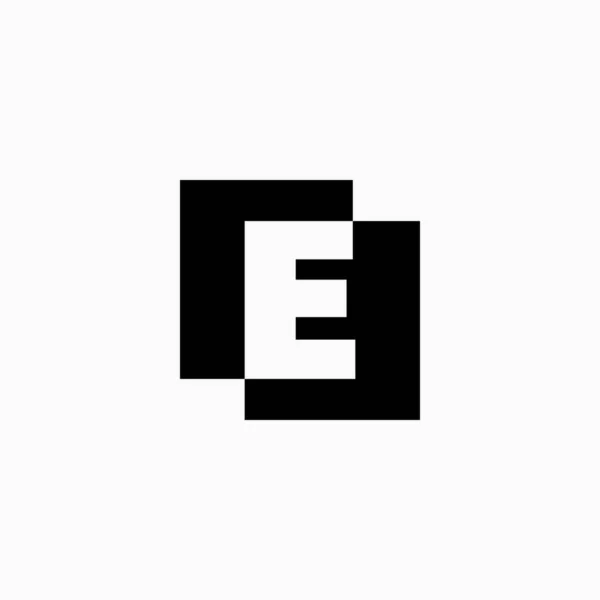 Lettera Lettermark Quadrato Iniziale Negativo Spazio Logo Icona Vettoriale Illustrazione — Vettoriale Stock