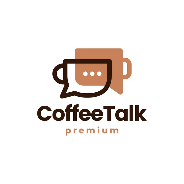 Café Talk Chat Burbuja Copa Café Mensaje Social Logo Vector — Archivo Imágenes Vectoriales