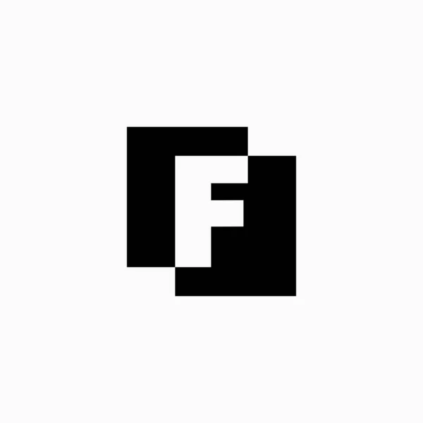 Carta Lettermark Quadrado Inicial Espaço Negativo Logo Vector Icon Ilustração — Vetor de Stock