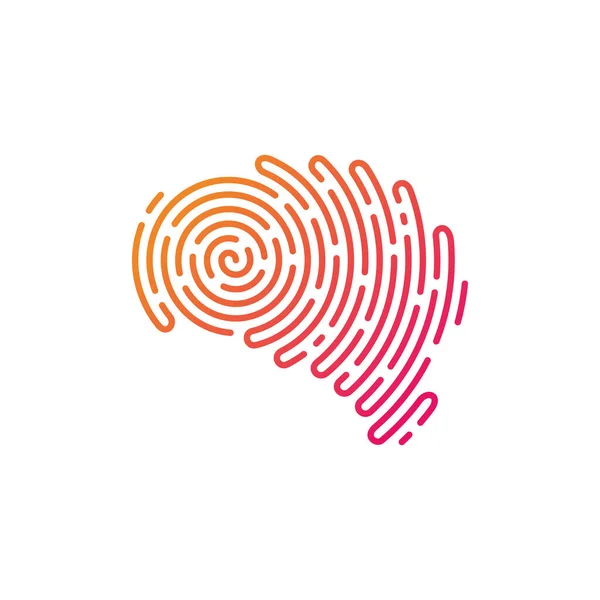 Блокування Відбитків Пальців Мозку Безпечний Логотип Безпеки Векторні Ілюстрації — стоковий вектор
