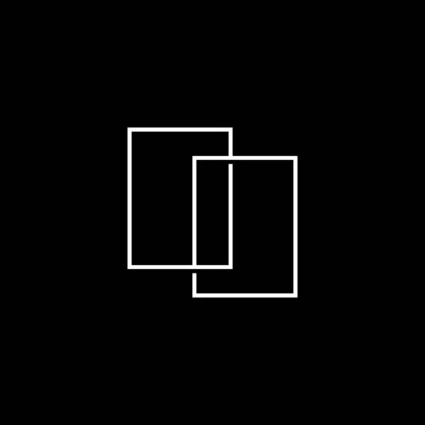 Letter Lettermark Initial Overcoling Outline Square Logo Vector Icon Illustration — 스톡 벡터