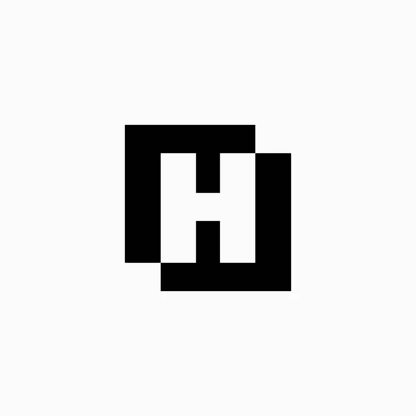 Letter Lettermark Square Initial Negative Space Logo Vector Icon Illustration — Stock Vector