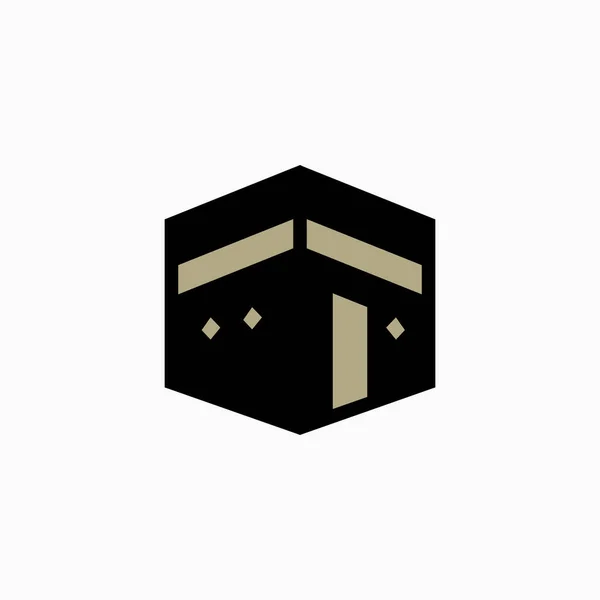 Kaaba Umrah Hajj Tour Travel Logo Vector Icon Illustration - Stok Vektor