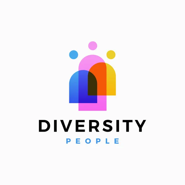 Diversity People Leader Team Work Colorful Overlap Color Logo Vector Stok Ilustrasi Bebas Royalti