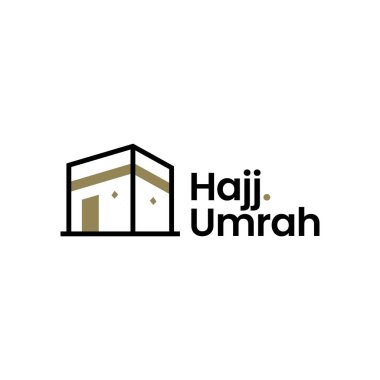 Kabe Tur Seyahati Hac Umrah Ana Hattı Logo Vektörü Simgesi İllüstrasyonu