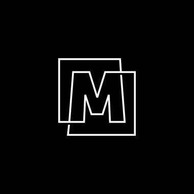 M Harfi Harfi Harfi Üst üste bindirme Ana Hattı Logo Vektörü Simgesi ResmiComment