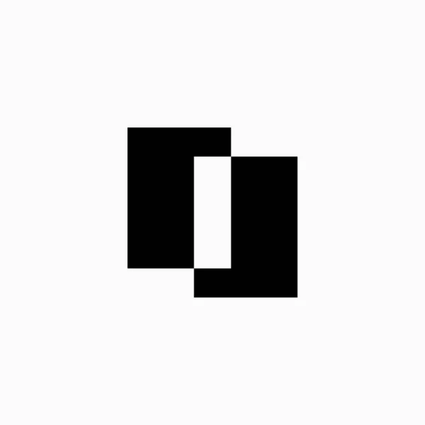Brev Lettermark Square Initial Negativ Space Logo Vektor Ikon Illustration — Stock vektor