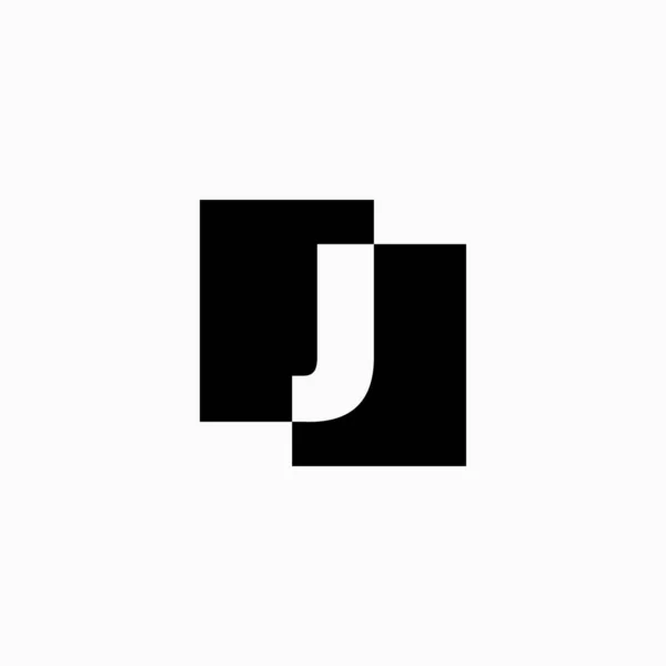 Lettre Lettermark Carré Espace Négatif Initial Logo Vectoriel Icône Illustration — Image vectorielle