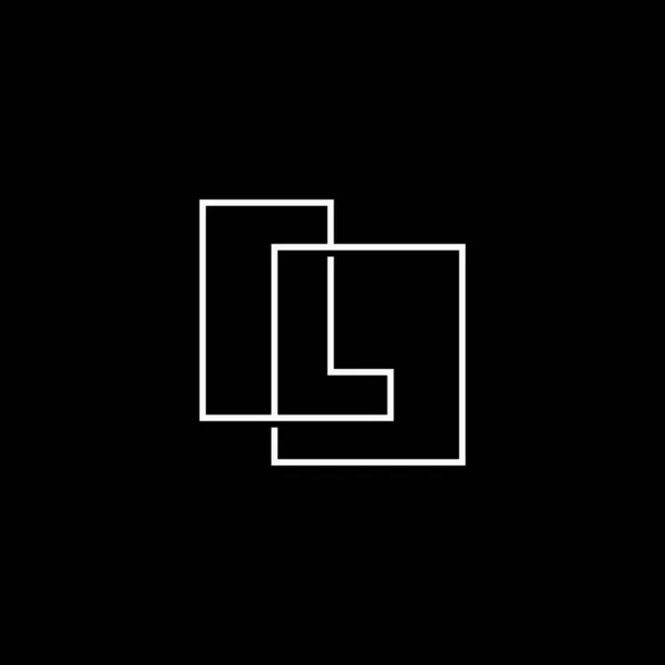 Lettre Illustration Icône Vectorielle Logo Carré Contour Initial Chevauchement Marque — Image vectorielle