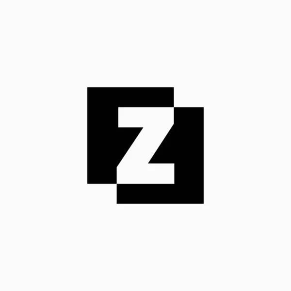 Lettera Lettermark Piazza Iniziale Negativo Spazio Logo Icona Vettoriale Illustrazione — Vettoriale Stock