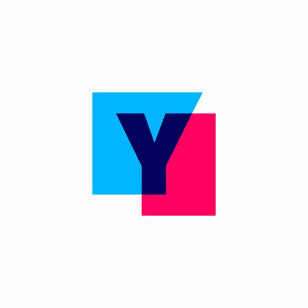 Litera Znak Literowy Początkowe Mnożenie Nakładające Się Kolor Kwadrat Logo — Wektor stockowy