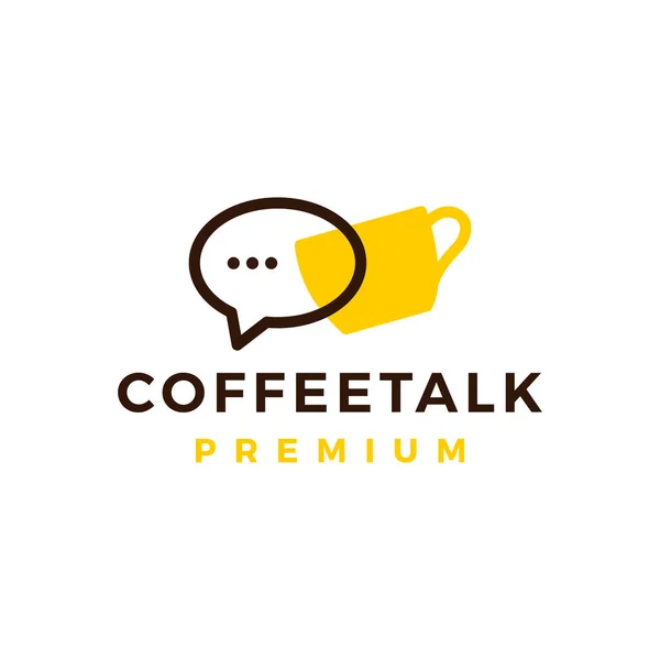 Café Talk Chat Burbuja Copa Café Mensaje Social Logo Vector — Archivo Imágenes Vectoriales