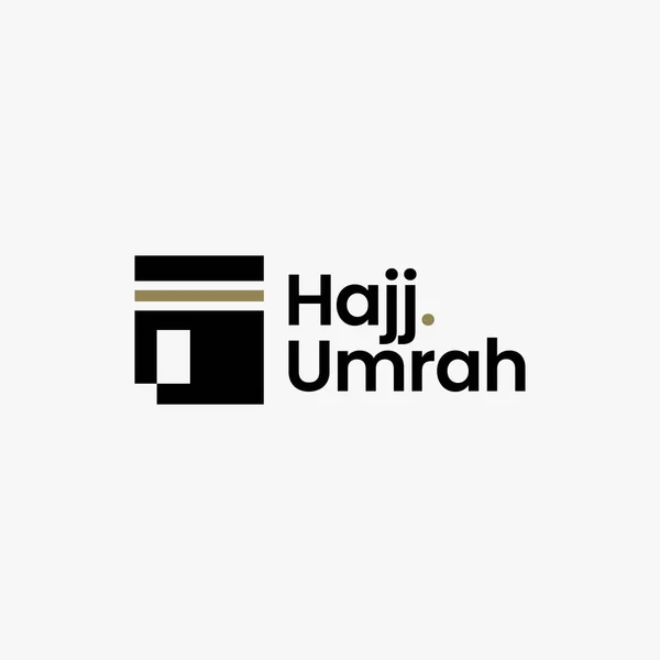 Hajj Kaaba Umra Reizen Logo Vector Pictogram Illustratie — Stockvector