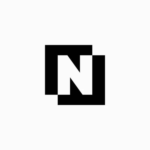 Bokstav Bokstav Fyrkantig Initial Negativ Space Logo Vektor Ikon Illustration — Stock vektor