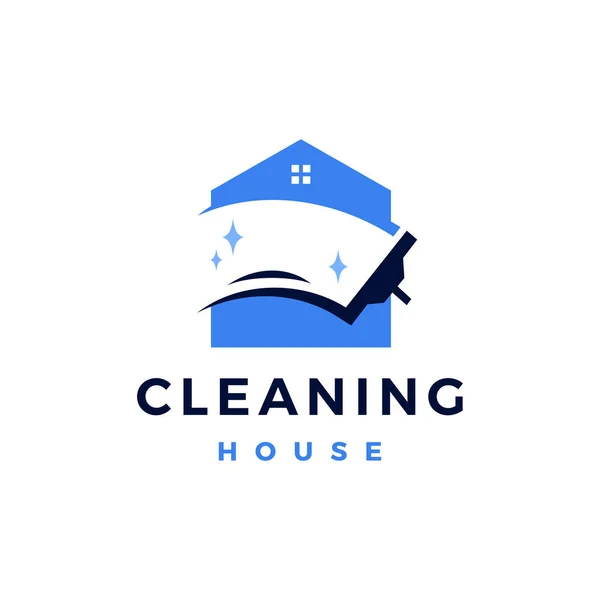 Ház Home Clean Cleaning Service Logó Vektor Ikon Illusztráció Jogdíjmentes Stock Illusztrációk