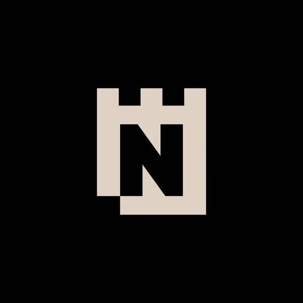 Nletter Castle Logo Vector Icon Illustration — 스톡 벡터