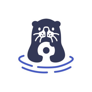 Deniz Samuru Donutları Maskot Karakteri Logo Vektörü Simge Resimleri