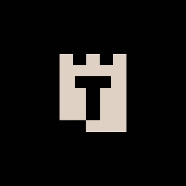 Harf Kalesi Logo Vektörü Simgesi Llüstrasyonu — Stok Vektör