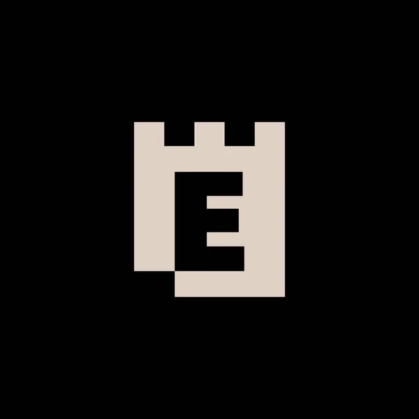 Електронний Лист Замок Фортеця Логотип Векторна Ілюстрація — стоковий вектор