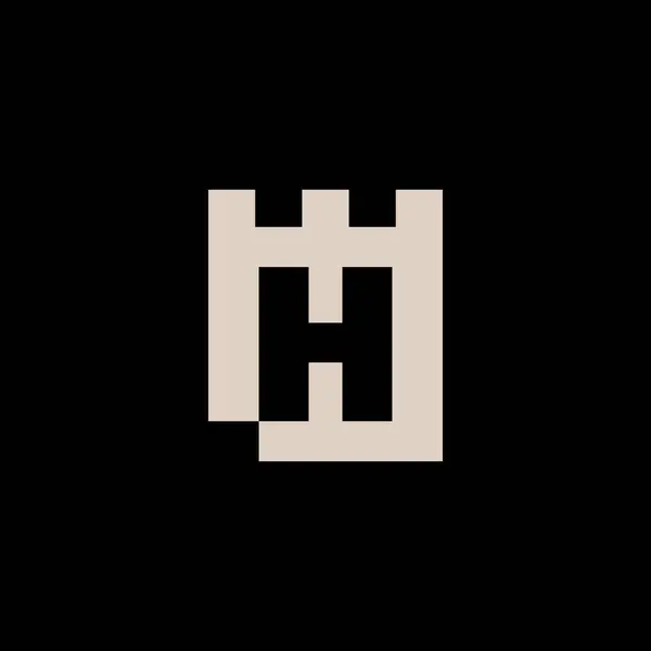 Harfi Kalesi Logo Vektörü Simgesi Llüstrasyonu — Stok Vektör