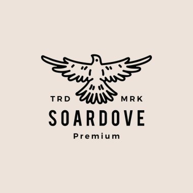 Sar güvercin logosu retro hipster vintage vektör simgesi illüstrasyonu