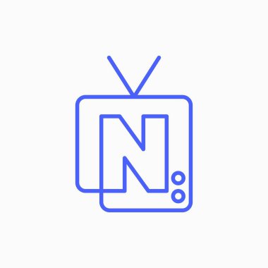 n letter mark channel television tv logo vector icon illustration clipart