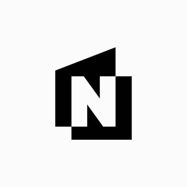 Harf Evi Monogramı Ev ipoteği Mimarı Logo Vektör İllüstrasyonu