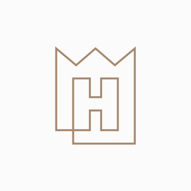 H Harfi Kralı Logo Vektörü Simgesi İllüstrasyonu