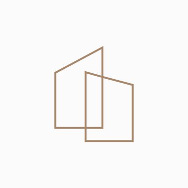 I Letter House Monogram Ev ipoteği Mimarı Logo Vektör İllüstrasyonu