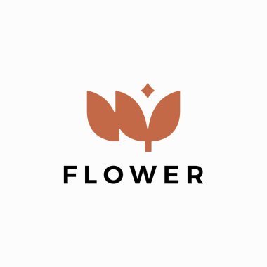 Çiçek yaprağı logo vektör çizimi