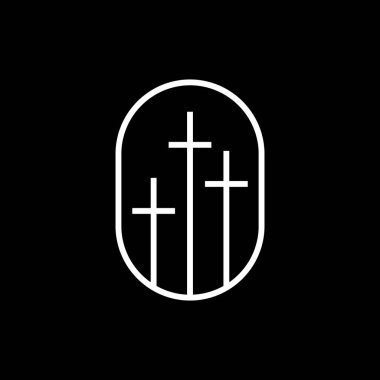 üç İsa çapraz logo vektör resimleme