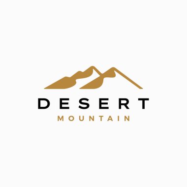 Desert Mountain Logo Vektörü illüstrasyonu