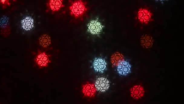 Bokeh Vacaciones Colorido Luces Llamativas Coloridas Fondo Navidad Abstracto — Vídeos de Stock