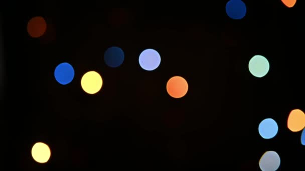 Natale Colorato Sfondo Bokeh Sfondo Con Lampeggiante Luci Colorate — Video Stock