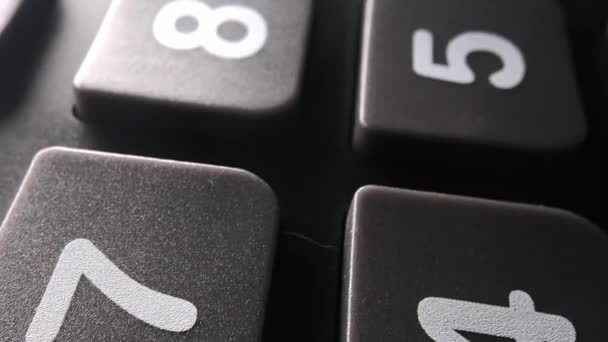 计算器的数字键盘的特写 科学计算器按钮 — 图库视频影像